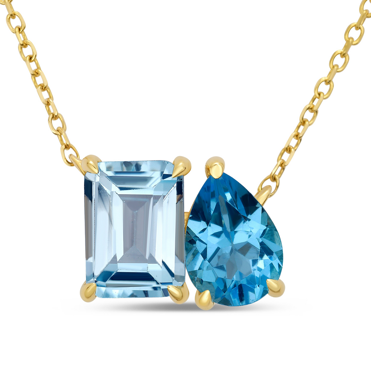 14 Karat Yellow Gold 2.25 ctw Toi et Moi Pendant - Chain Included