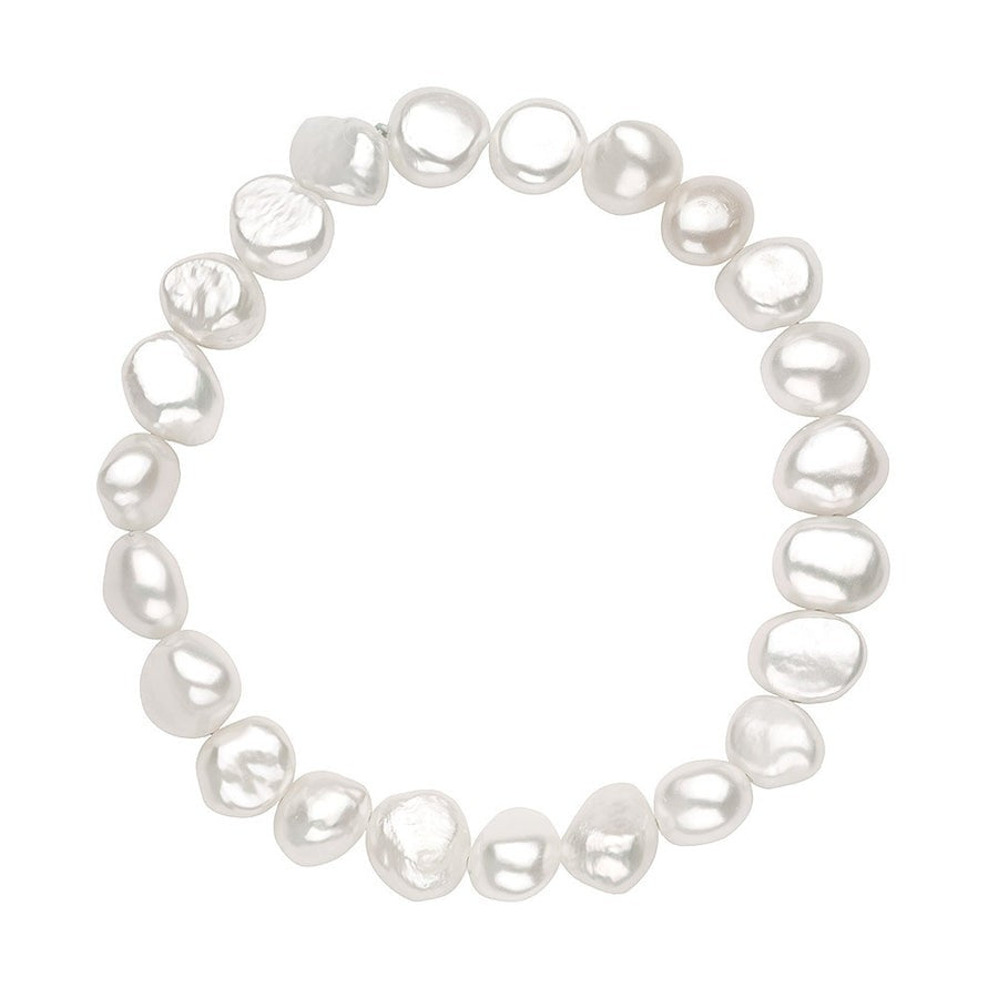 White Freshwater Pearl Stretch Design Bracelet