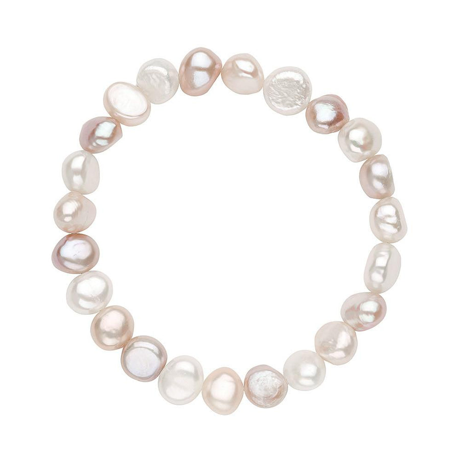 Natural Multi-Colored Freshwater Pearl Stretch Design Bracelet
