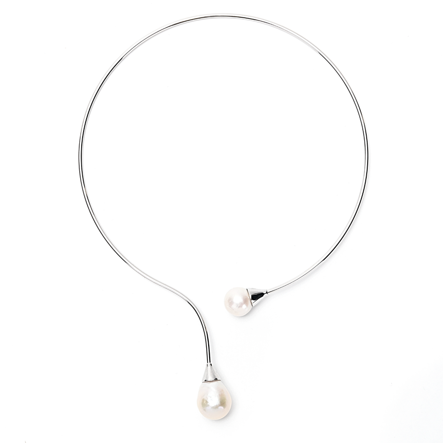 Sterling Silver Collar Pearl Necklace