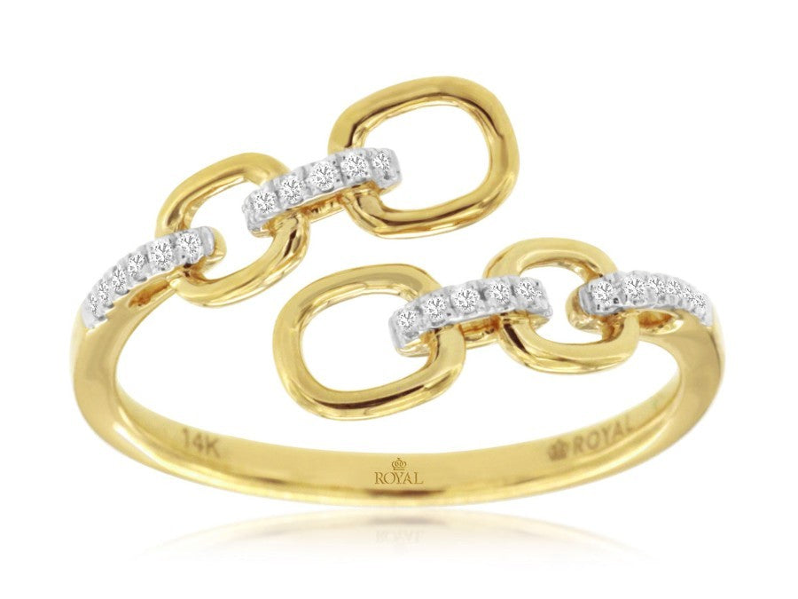14 Karat Yellow Gold 0.06 ctw Diamond Bypass Ring