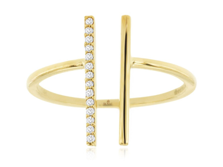 14 Karat Yellow Gold 0.05 ctw Diamond "T" Ring