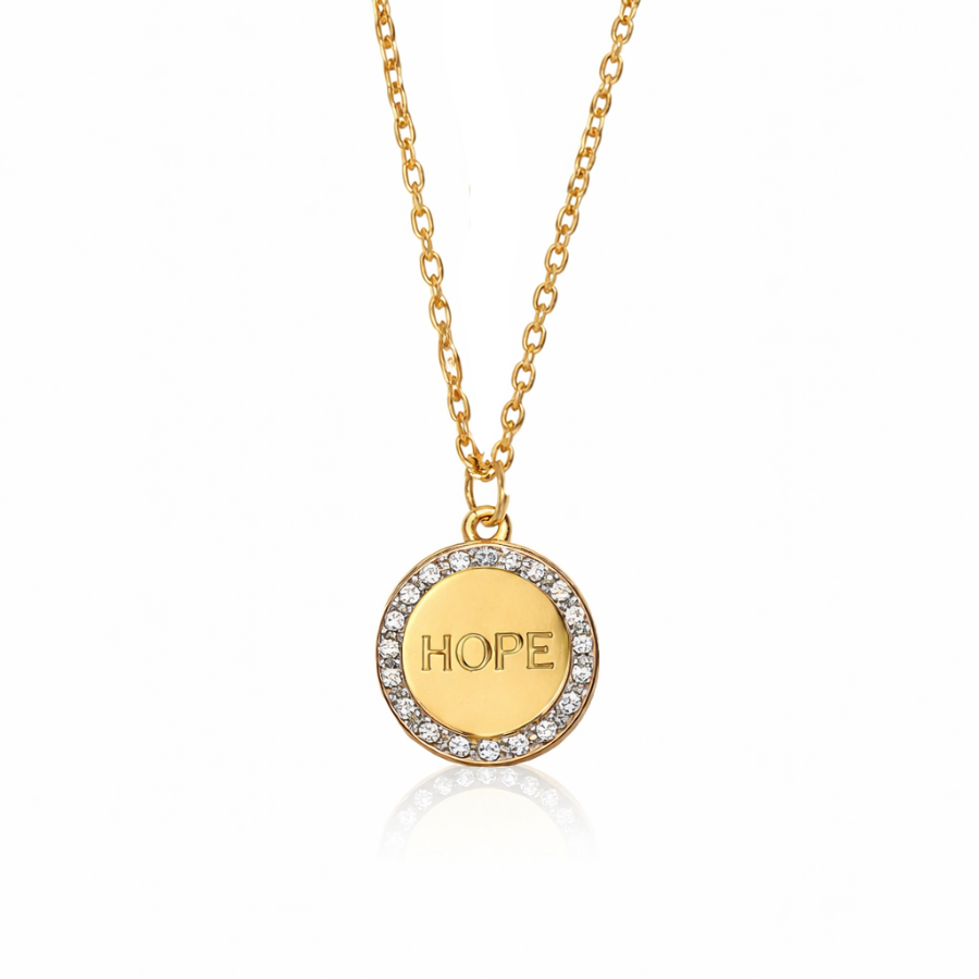 Sterling Silver Yellow Gold Hope Pendant Necklace By Freida Rothman