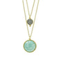 Sterling Silver Yellow Gold Amazonite Double Drop Necklace By Freida Rothman