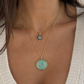 Sterling Silver Yellow Gold Amazonite Double Drop Necklace By Freida Rothman