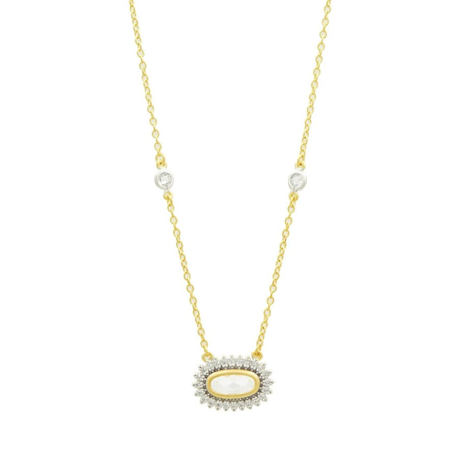 Sterling Silver Yellow Gold Always and Forever Pendant Necklace By Freida Rothman