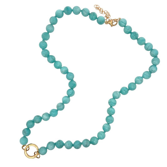 Gold Filled Yellow Gold Amazonite Beaded Necklace