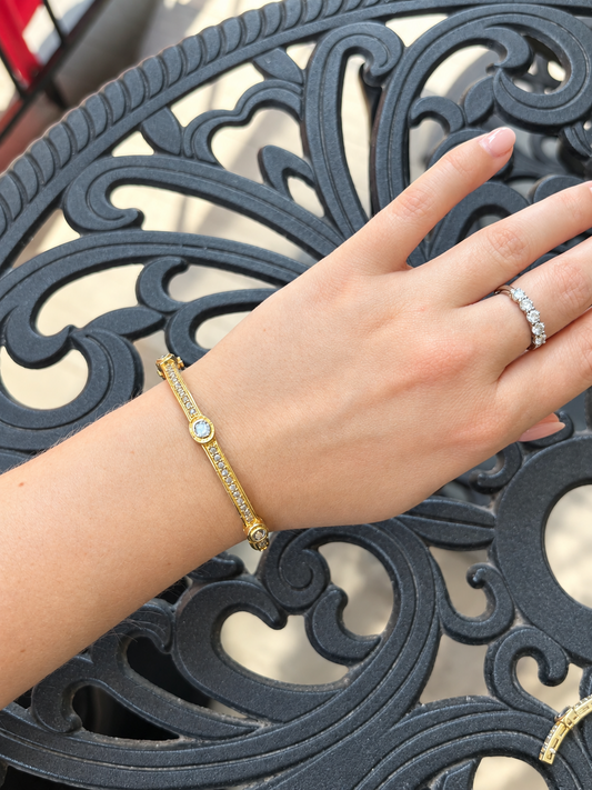 Vermeil Gold Diamond Bangle Bracelet