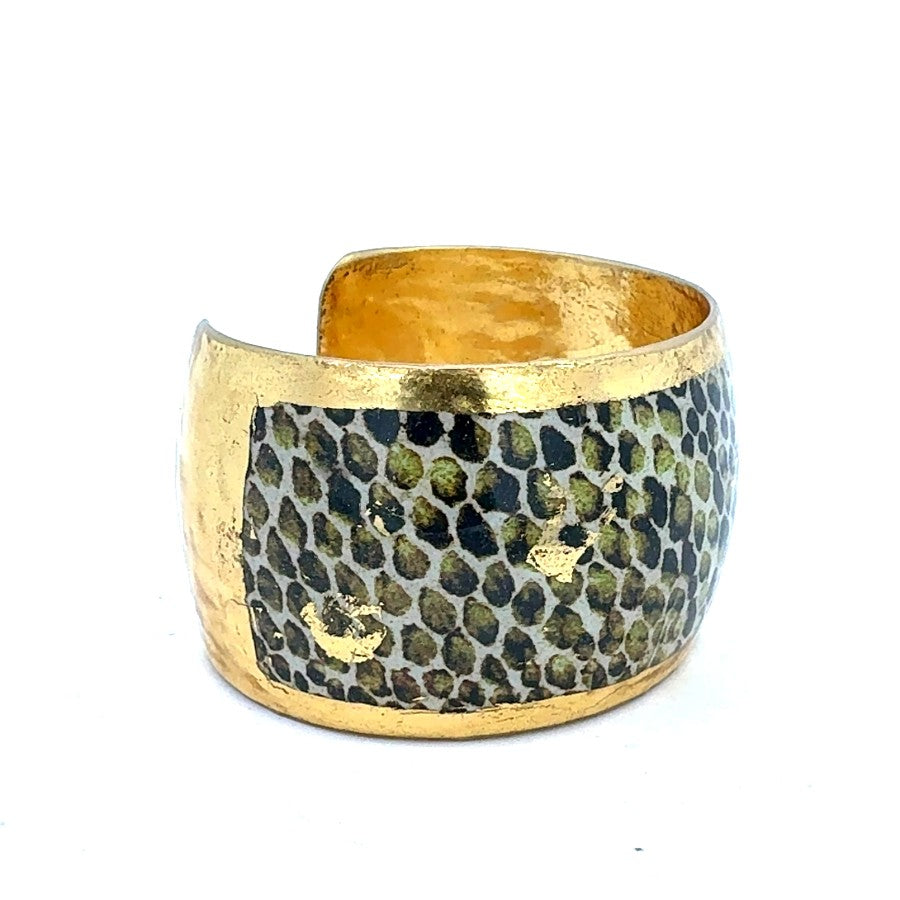 Snakeskin Chocolate Cuff by Evocateur