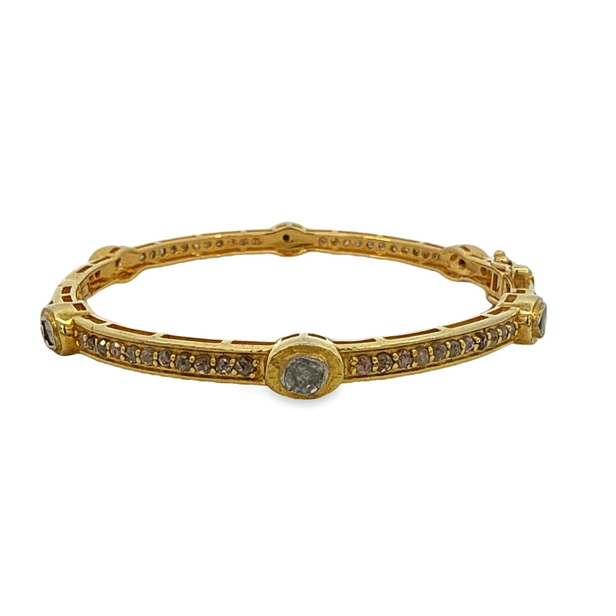 Vermeil Gold Diamond Bangle Bracelet