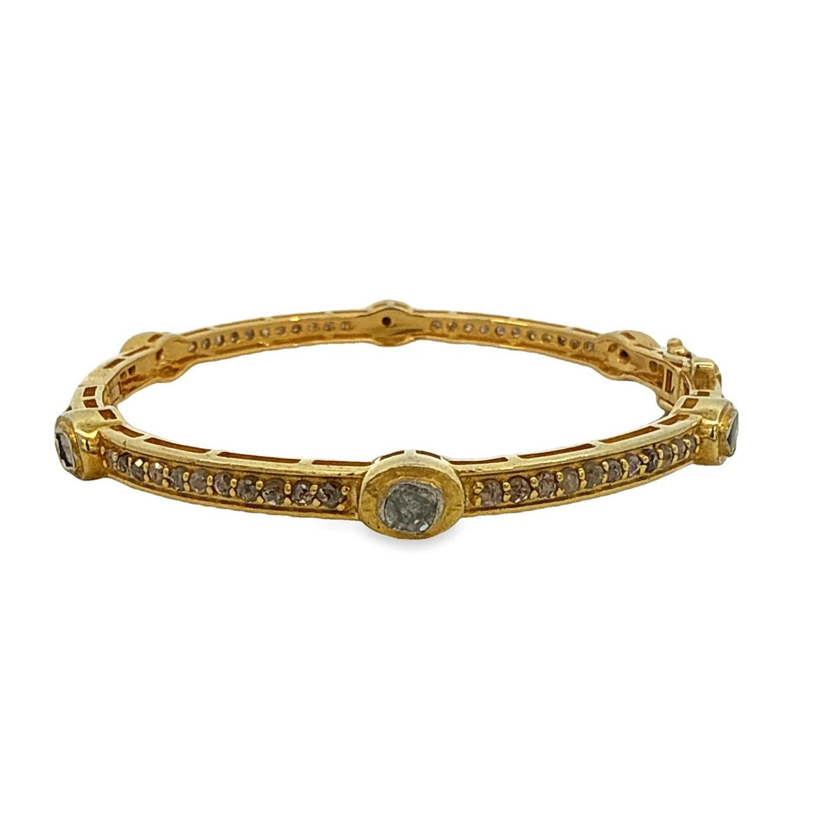Vermeil Gold Diamond Bangle Bracelet