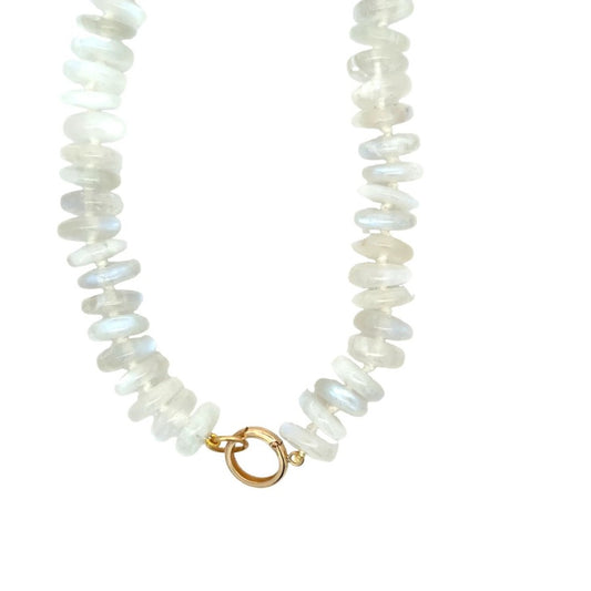 Gold Filled Yellow Gold Moonstone Beaded Necklace