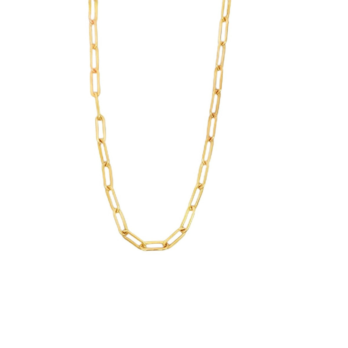 Gold Filled Yellow Gold Small Paper Clip Chain Necklace - 18 inch