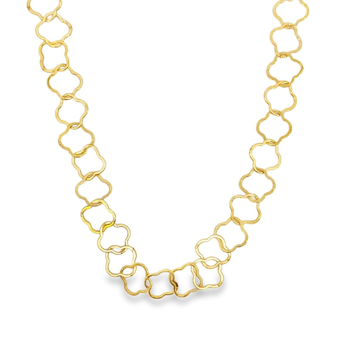 Gold Filled Yellow Gold Clover Link Chain Necklace - 18 inch