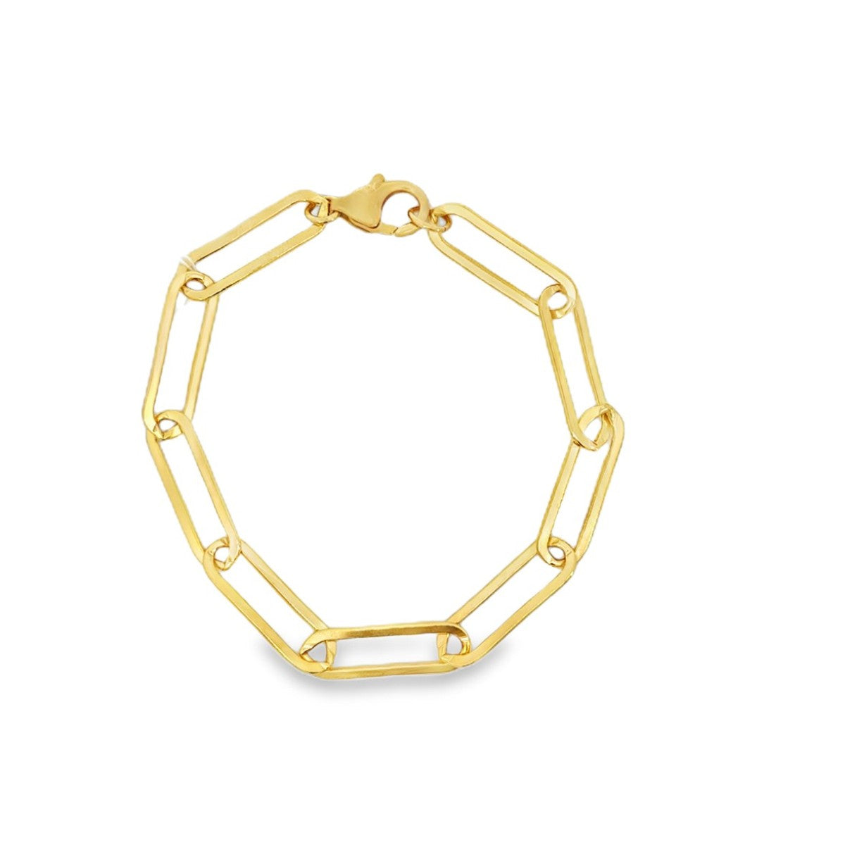 Gold Filled Yellow Gold Large Paper Clip Chain Bracelet - 7 inch