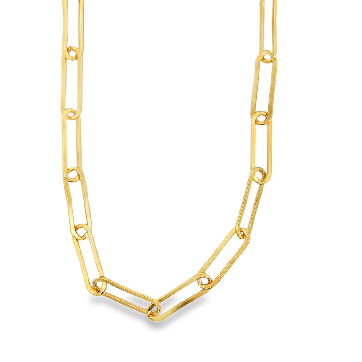 Gold Filled Yellow Gold Large Paper Clip Chain Necklace - 18 inch