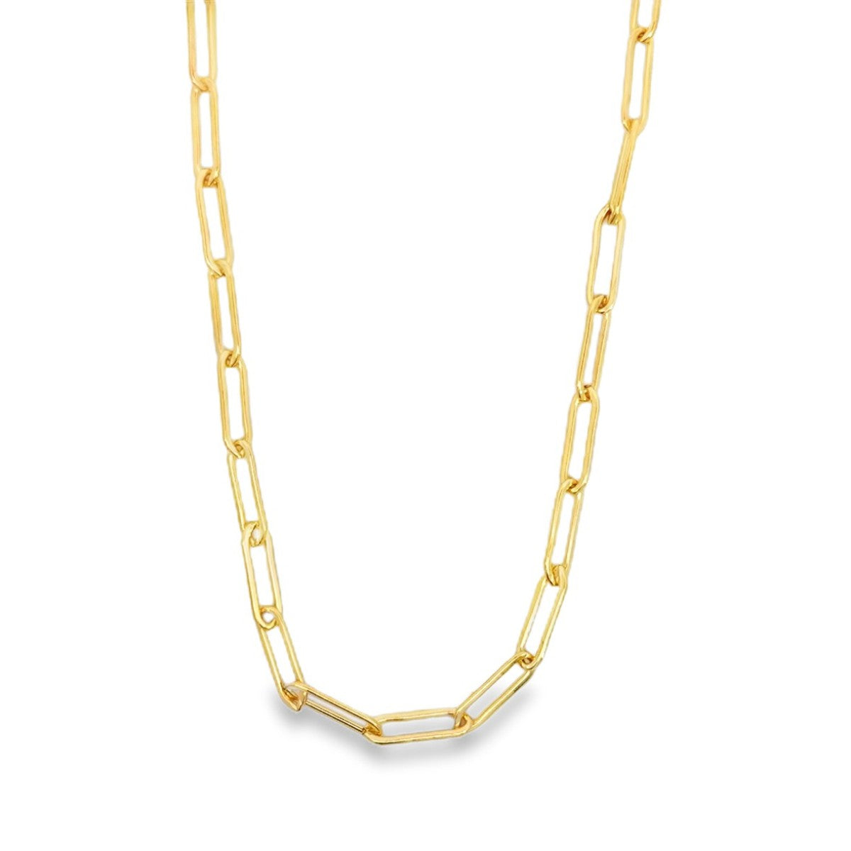 Gold Filled Yellow Gold Paper Medium Clip Chain Necklace - 18 inch