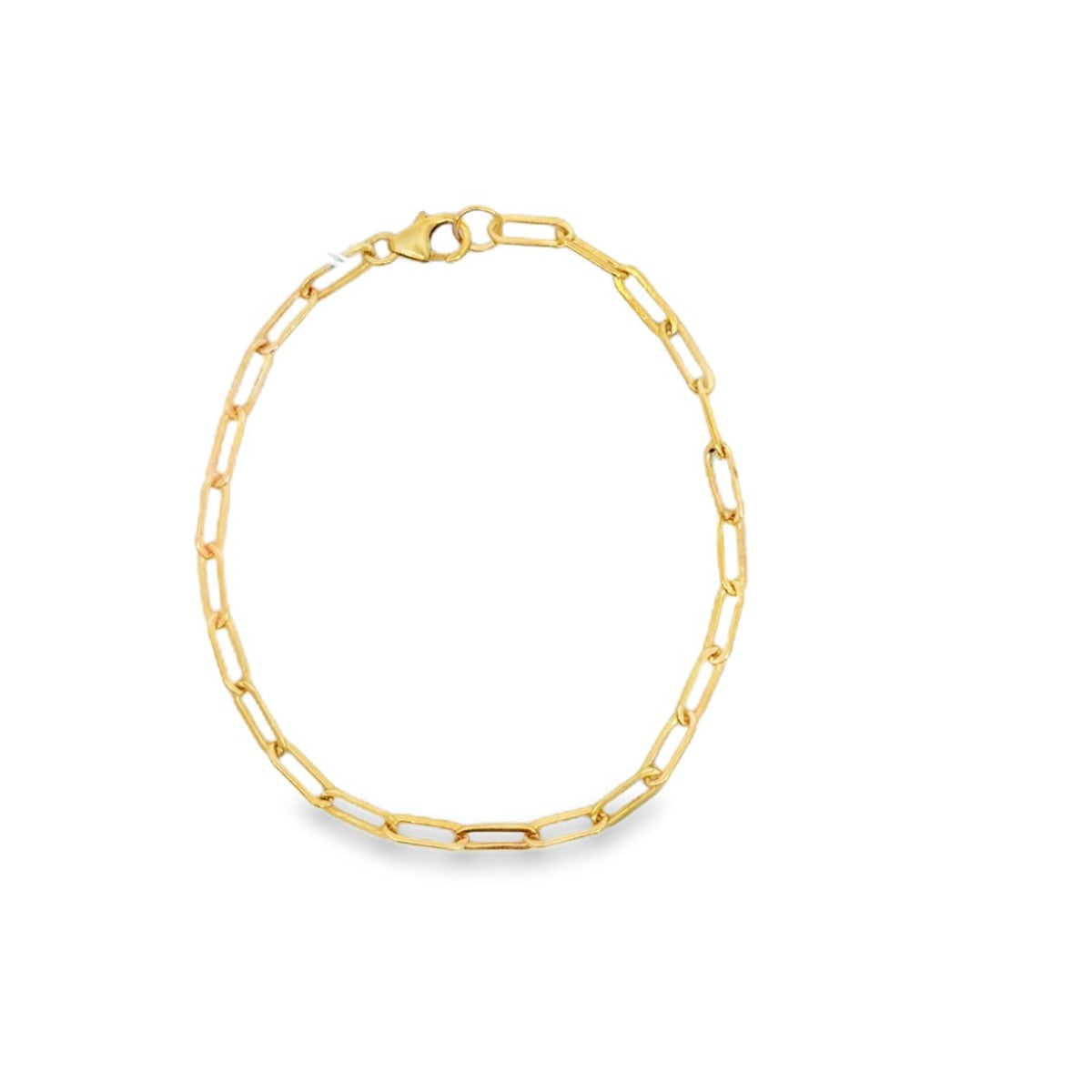 Gold Filled Yellow Gold Small Paper Clip Chain Bracelet - 7 inch