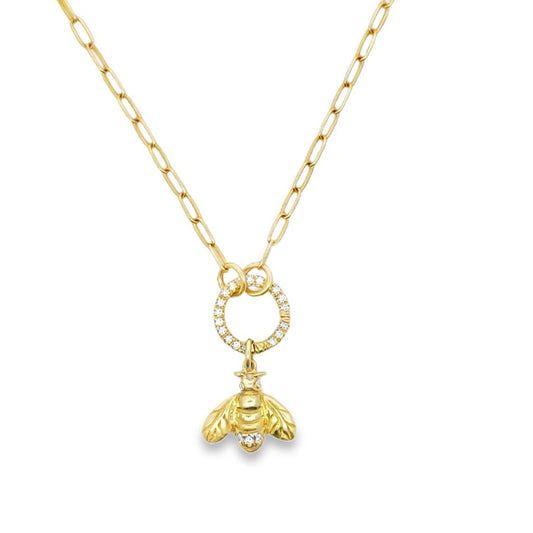 14 Karat Yellow Gold Bee Pendant by Mazza