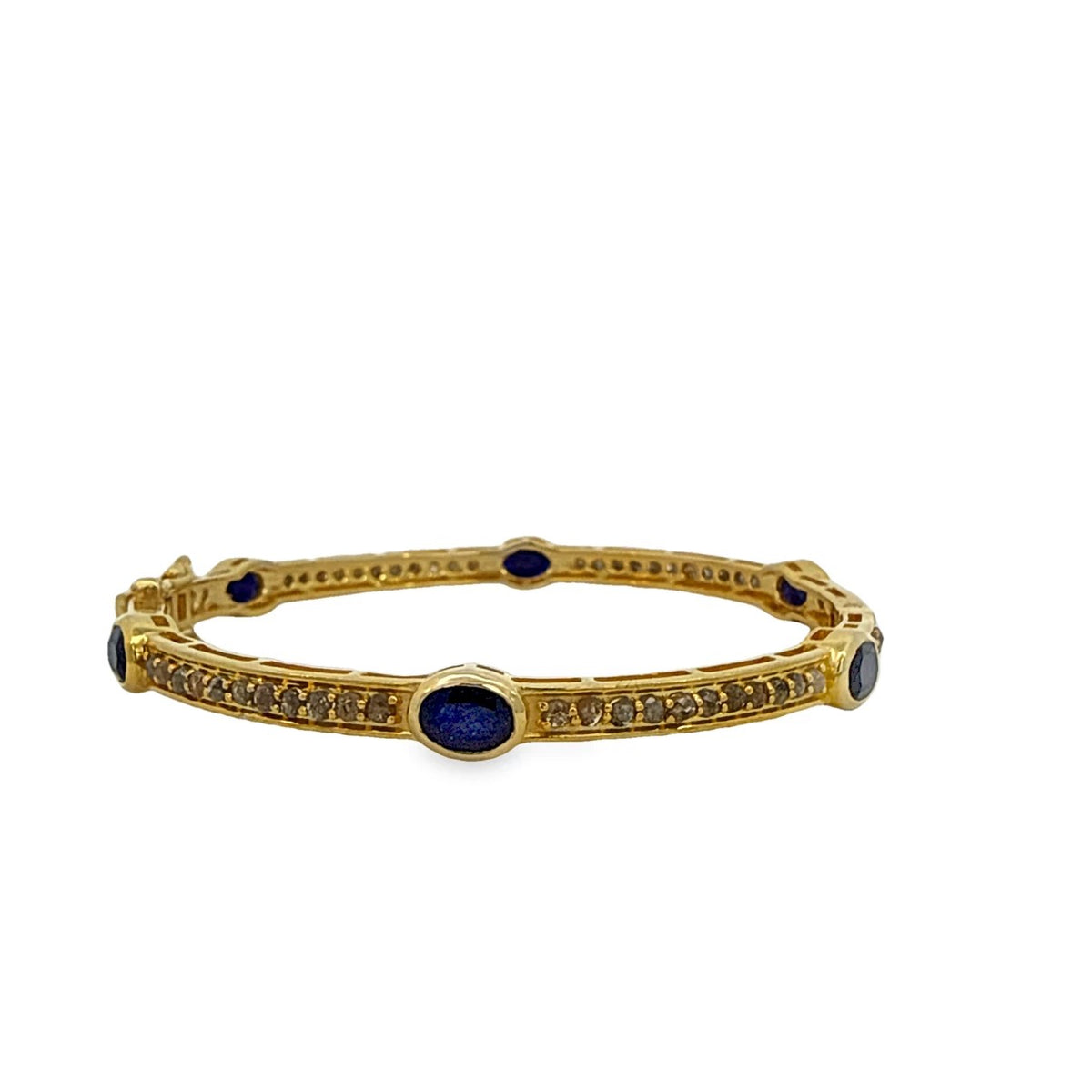 Vermeil Gold Sapphire and Diamond Bangle Bracelet