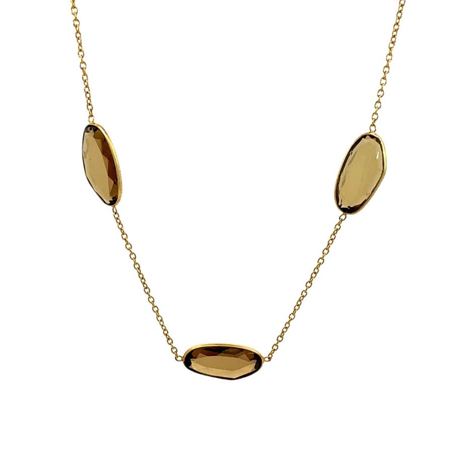 Multi Stone Smoky Topaz Vermeil Necklace