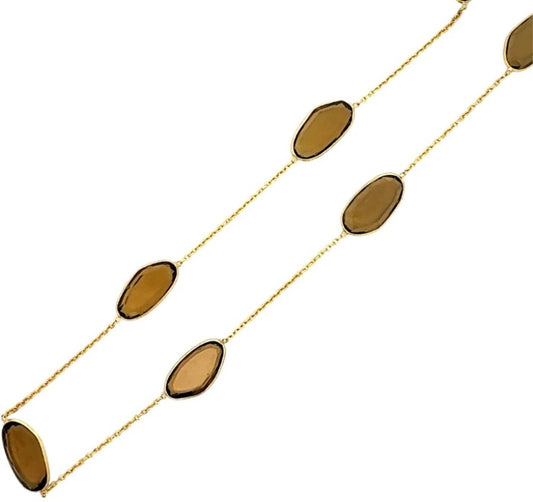 Multi Stone Smoky Topaz Vermeil Necklace