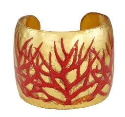 Vintage Red Coral Cuff by Evocateur